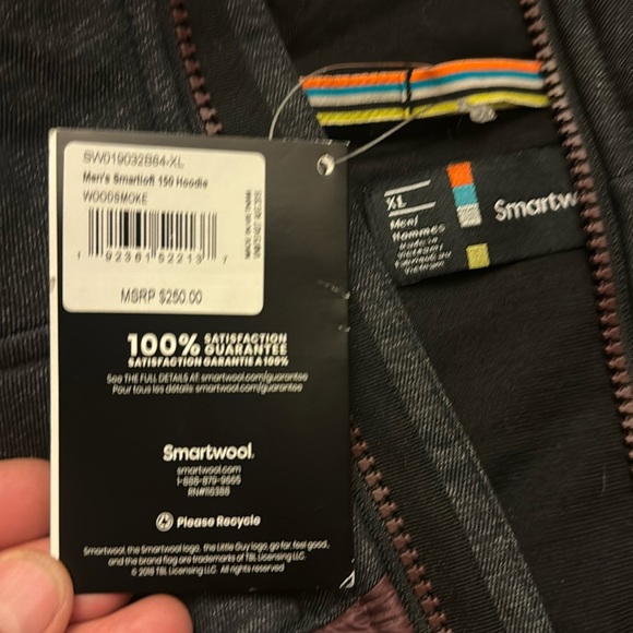 Smartwool Smartloft 150 Hoodie Jacket merino wool puffy woodsmoke NWT Men’s XL - Picture 7 of 13